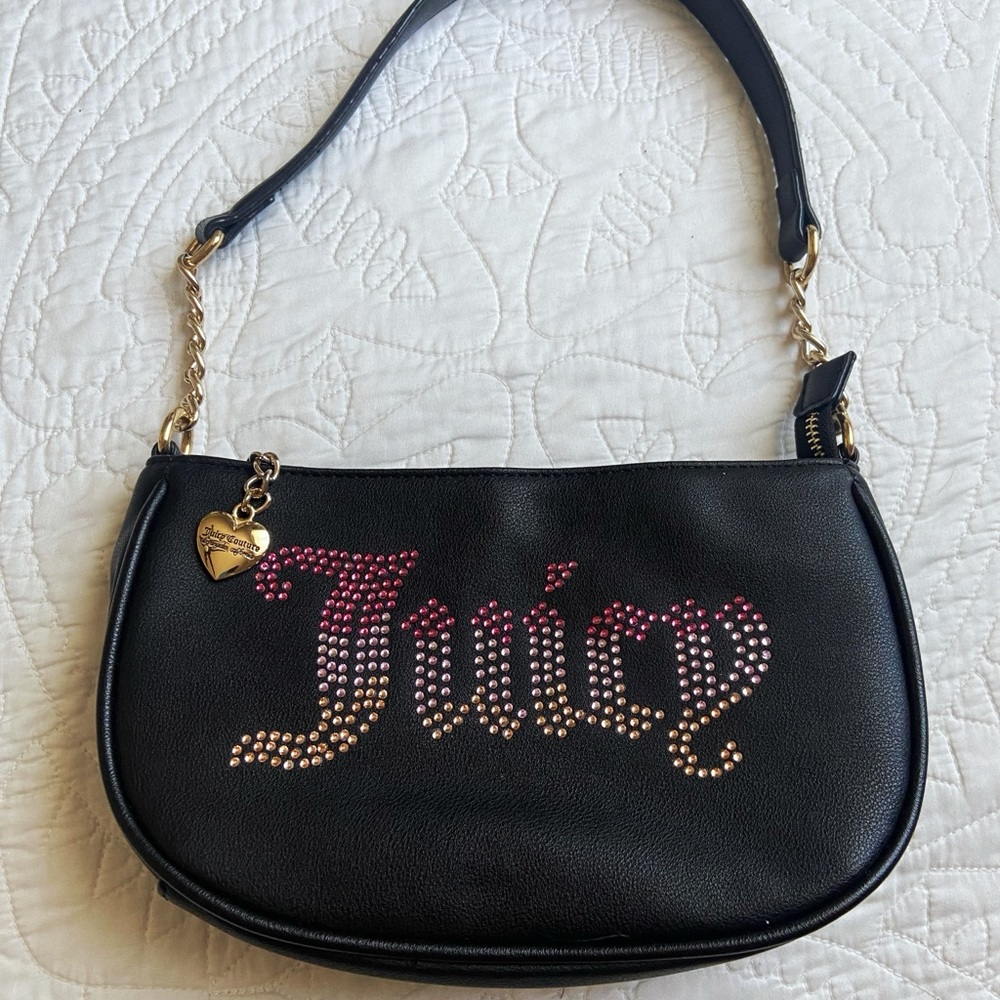 Juicy Couture Black Rhinestone Shoulder Bag